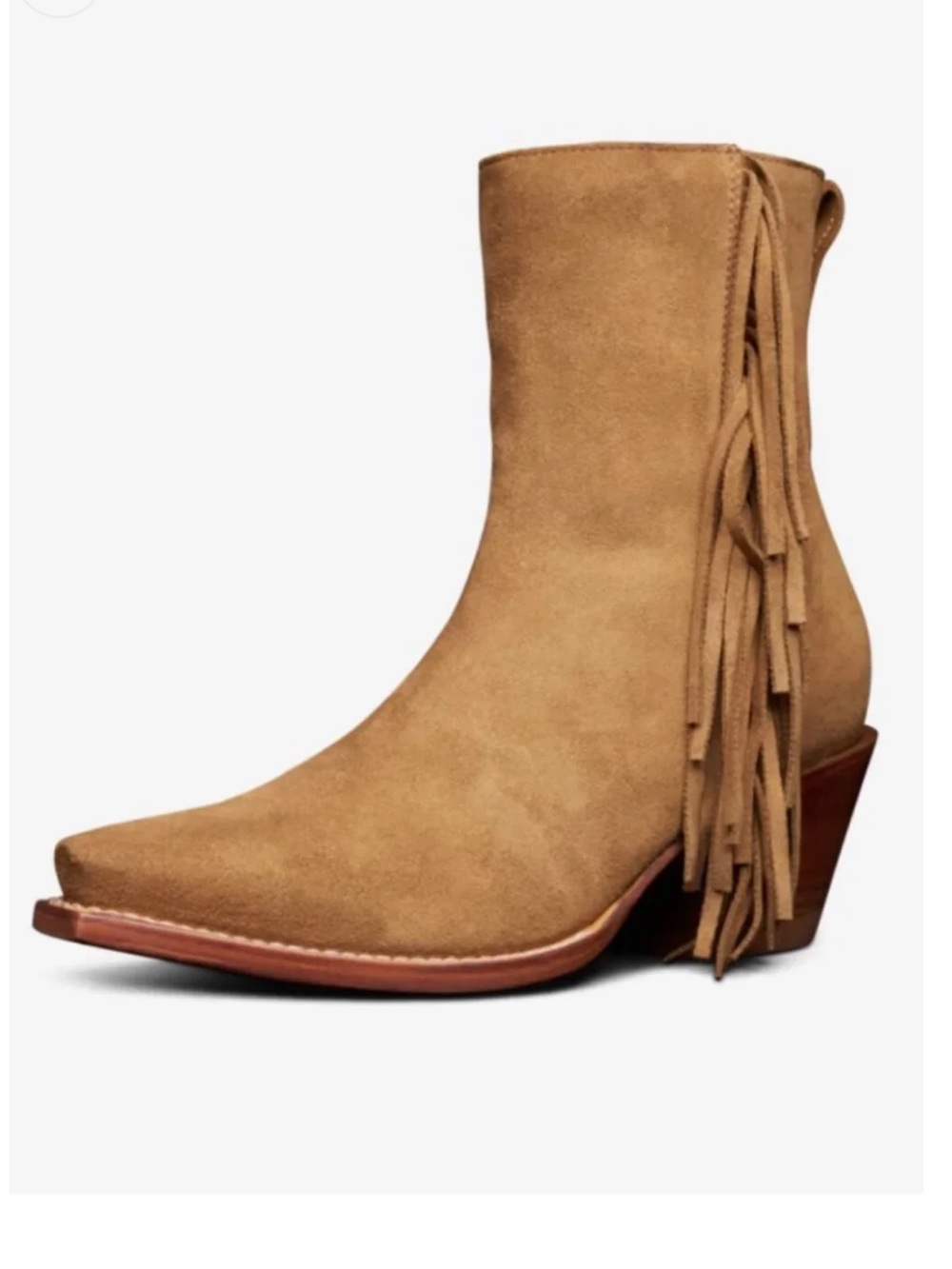 Tecovas Georgia Boots, size 10, toffee suede short boots with fringe
